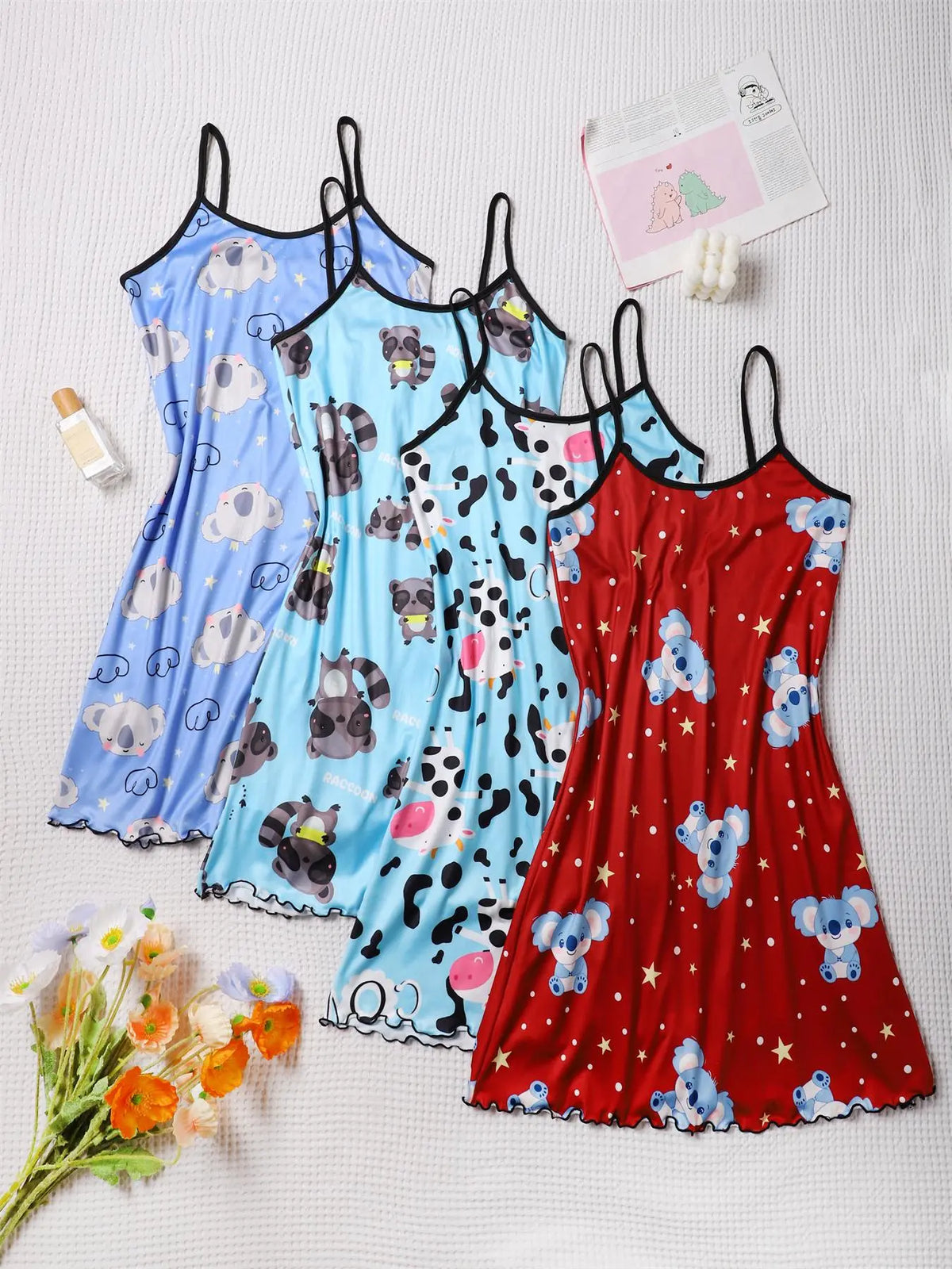 IvoryDream™ Satin Nightdress - 4 Pack